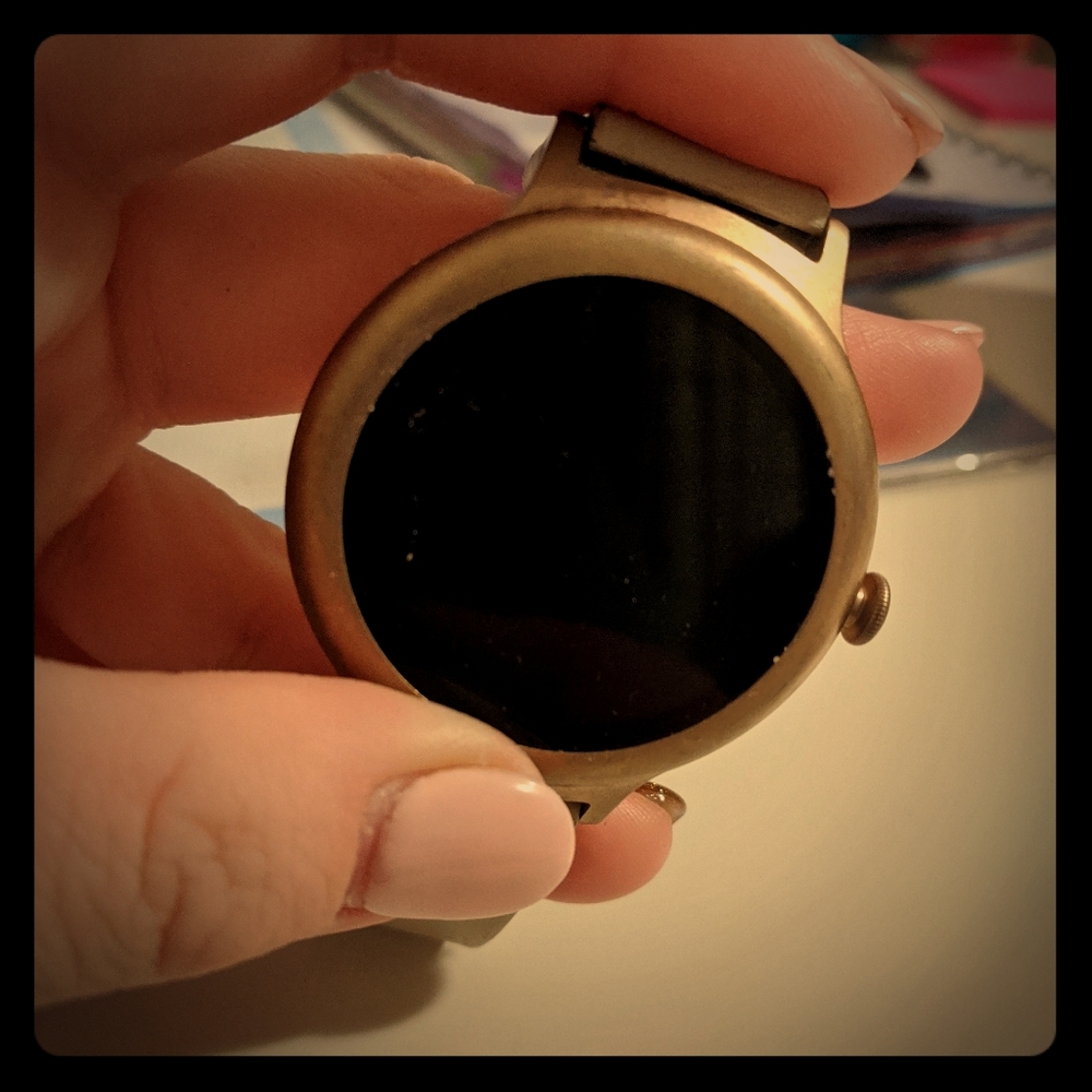 LG Smart Watch Leather Band Rose Gold